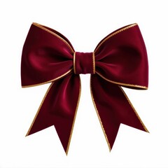 Elegant Red Bow with Gold Trim Festive Decoration for Celebratory Occasions and Gift Wrapping