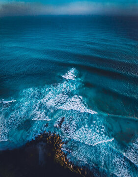 Ocean with waves top view