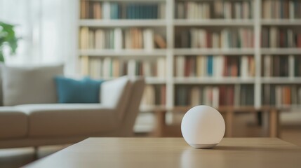 Shoulder stretch in a peaceful library with soft lighting. Featuring focus and calmness