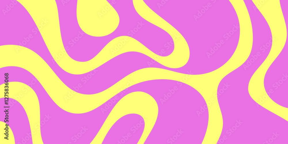 Poster Abstract Wavy Geometric Y2k Texture Vector Design. Cool Trendy Groovy Curvy Pattern. Psychedelic Trippy Liquid Colorful Backdrop.