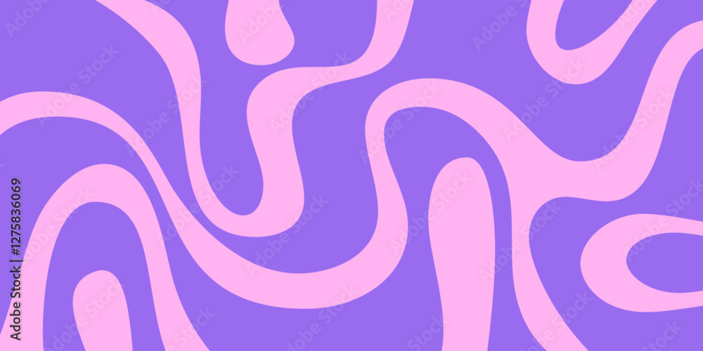 Leinwandbilder abstract wavy geometric y2k texture vector design. cool trendy groovy curvy pattern. psychedelic tri
