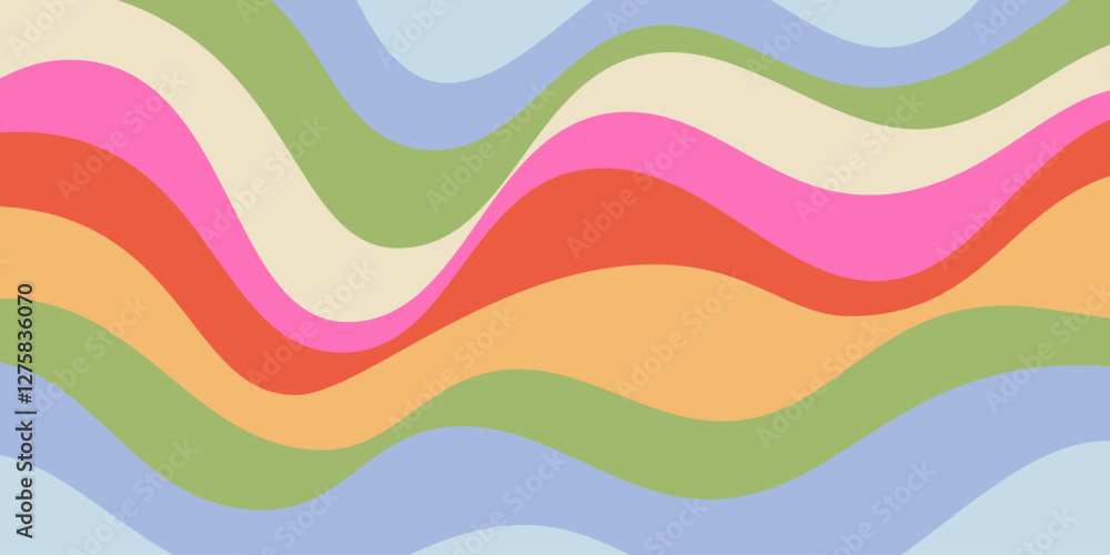 Leinwandbilder abstract wavy geometric y2k texture vector design. cool trendy groovy curvy pattern. psychedelic tri
