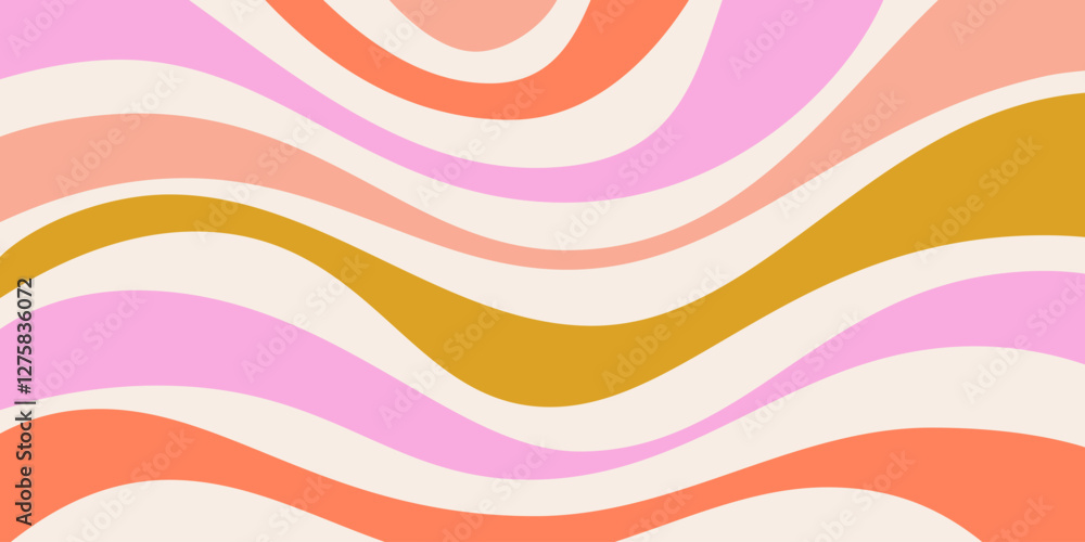 Leinwandbilder abstract wavy geometric y2k texture vector design. cool trendy groovy curvy pattern. psychedelic tri
