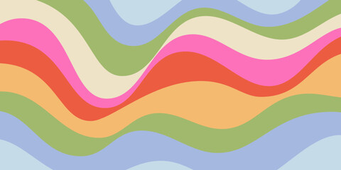 Abstract Wavy Geometric Y2k Texture Vector Design. Cool Trendy Groovy Curvy Pattern. Psychedelic Trippy Liquid Colorful Backdrop.