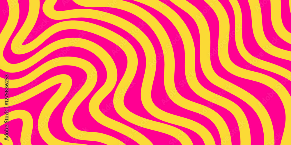 Poster Cool Groovy Retro Pattern Vector Design. Y2k Abstract Texture.