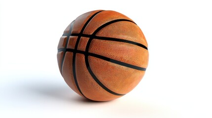 Fototapeta premium Realistic Basketball on White Background with Clear Texture Detail