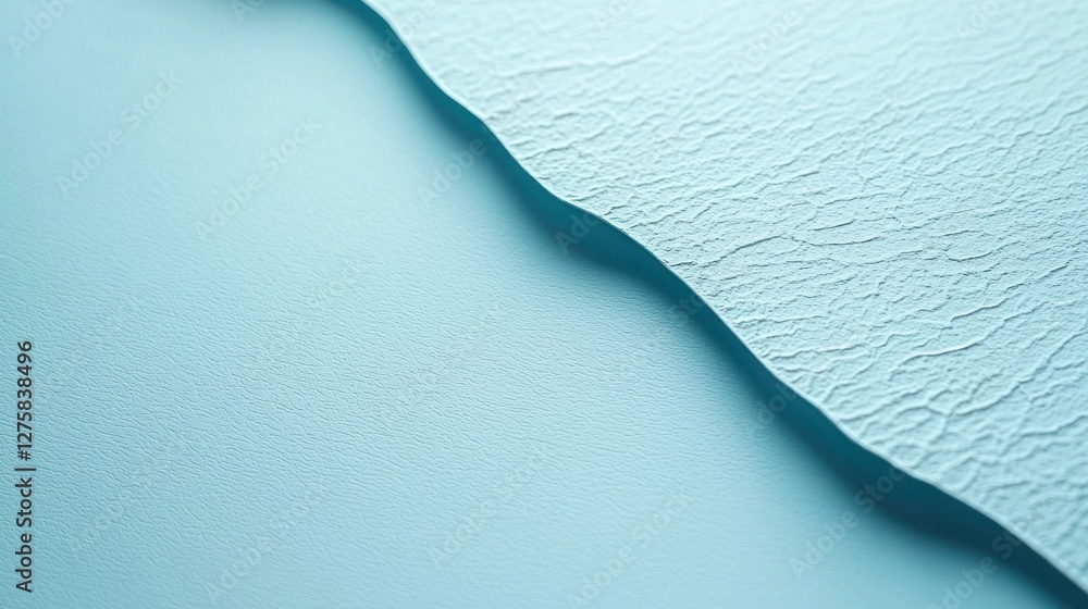 Poster textured abstract wavy surface design in soft blue color palette