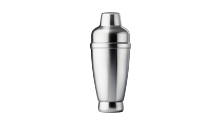 Elegant stainless steel cocktail shaker on black, a modern bartending essential for crafting exquisite drinks