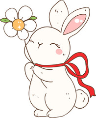 Cute Bunny With Strawberry 