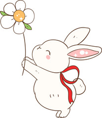 Cute Bunny With Strawberry 