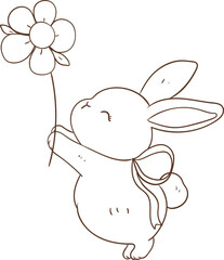 Cute Bunny With Strawberry 