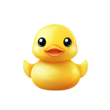 Dibujo de un patito de goma amarillo sobre fondo blanco
