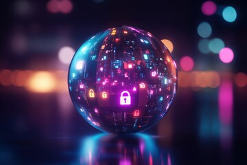 Digital Sphere Representing Cybersecurity and Data Protection Concept