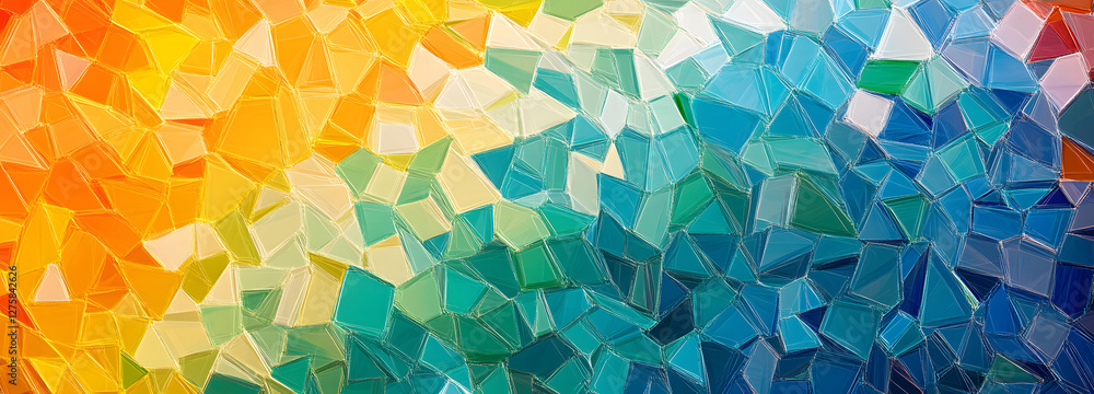 Poster abstract colorful crystallized mosaic pattern background texture image