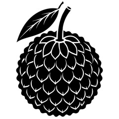 lychee black silhouette vector, Simple silhouette Design vector icon with white background. Fruit silhouette vector