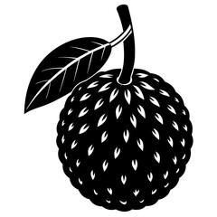 lychee black silhouette vector, Simple silhouette Design vector icon with white background. Fruit silhouette vector