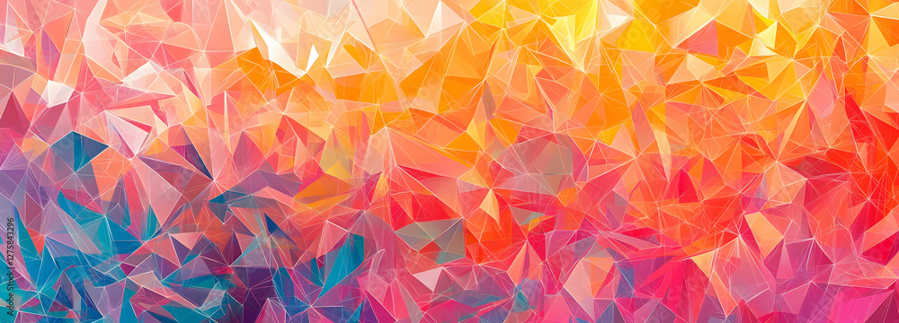Poster abstract colorful geometric pattern with warm and cool tones