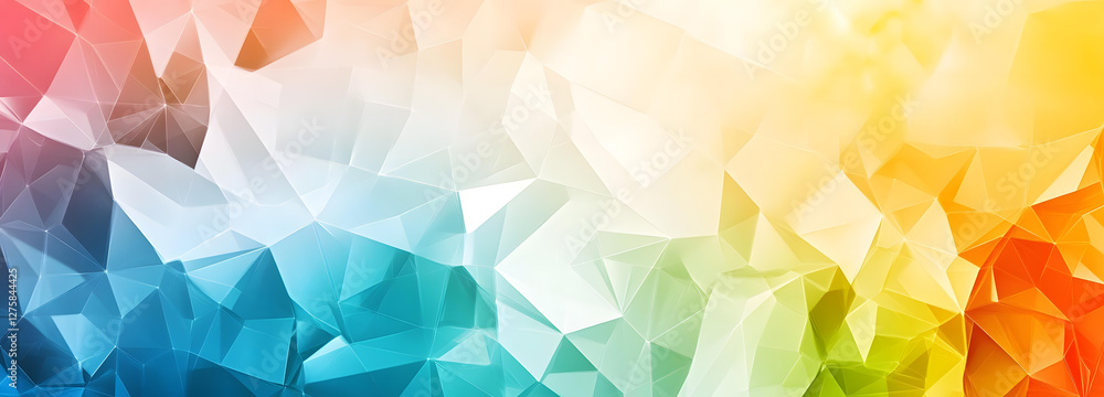 Aufkleber abstract colorful geometric low polygonal background design with vibrant hues and triangular shapes