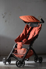 empty baby stroller without passengers
