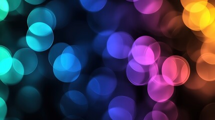 Vibrant bokeh light effects abstract background digital art colorful atmosphere close-up creative concept