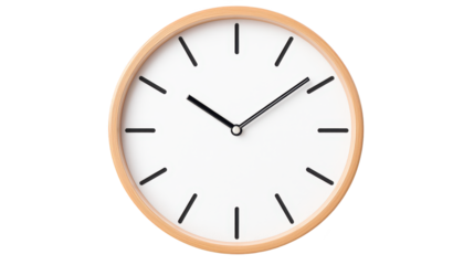 Timeless elegance, classic white clock face with black hands, minimalist wall clock design for modern home decor
