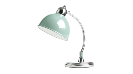 Bright green desk lamp illuminates dark background, ideal for focused work or study
