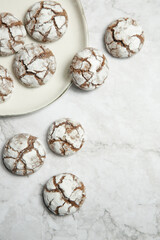 Rustic Cool Whip Chocolate Cookies with Powdered Sugar