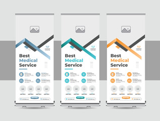 Roll up standee banner, ads banner, rollup ads, x Banner,Pull up banner for medical, hospital or diagnostic centre