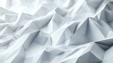 Abstract geometric landscape featuring sharp white peaks and valleys, creating a modern, dynamic texture.