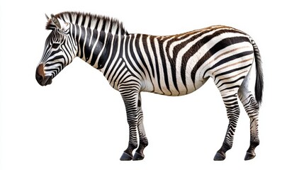 Fototapeta premium Zebra grazing in a natural habitat wildlife photography outdoor environment side view animal behavior