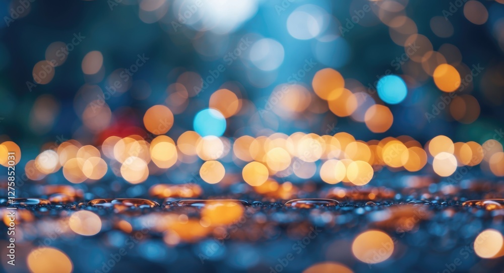 Poster soft bokeh background with colorful light highlights and space for text overlay