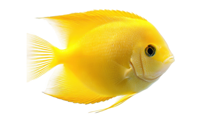 Striking yellow fish on a black background, captivating underwater photography subject for marine life enthusiasts