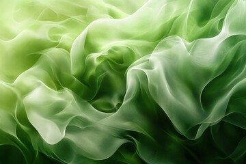 Fototapeta premium Abstract green fabric texture, flowing and translucent. Ideal for backgrounds, fashion, and nature designs, evoking serenity.