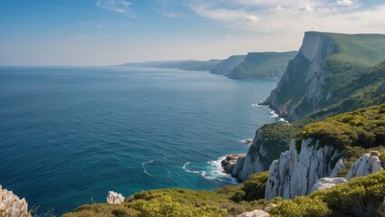 Breathtaking View of Cap Canaille Cliff Overlooking the Mediterranean Sea and Scenic Coastal Landscape