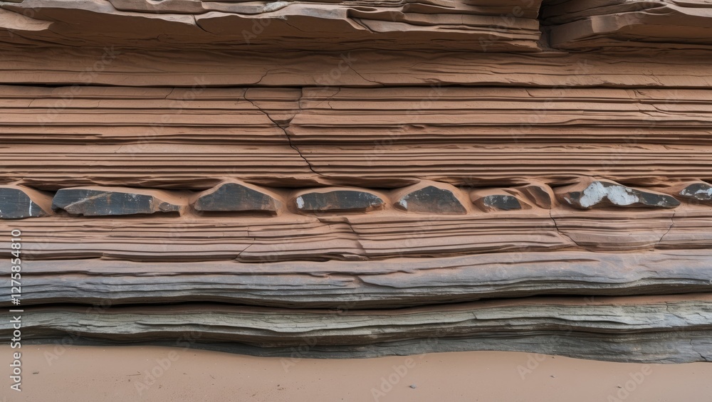 Poster patterns in sandstone layers at shore acres state park with natural texture and blank space for cust