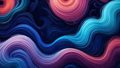 Fototapeta premium Abstract color full line background. Extraterrestrial abstract template. Cosmic abstract. Wavy line abstract design. Blue theme