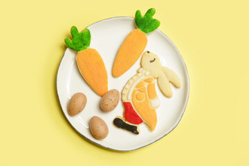 Sweet and buttery Easter sugar cookies, Cute thin homemade biscuits in various shapes