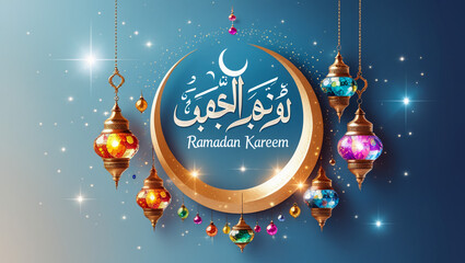 Naklejka premium Ramadan Kareem Abstract Template