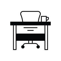 Teachers desk vector icon