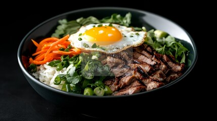 Com tam, traditional Vietnamese dish with broken rice, egg, grilled pork, and rich, savory dipping sauce