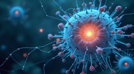 illustration depicting the intersection of technology and biology 