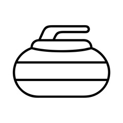curling stone icon, curling stone line art - simple line art of curling stone, perfect for curling stone logos and icons