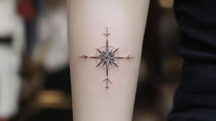 Obraz premium Delicate Compass Tattoo Design
