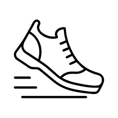 running shoe icon, running shoe line art - simple line art of running shoe, perfect for running shoe logos and icons