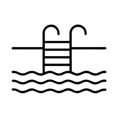 swimming pool icon, swimming pool line art - simple line art of swimming pool, perfect for swimming pool logos and icons
