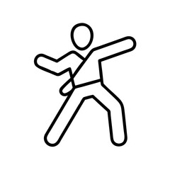 taekwondo icon, taekwondo line art - simple line art of taekwondo, perfect for taekwondo logos and icons
