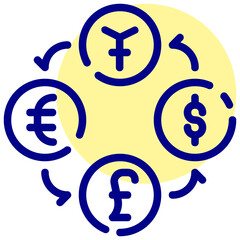 money market vector mixed outline icon