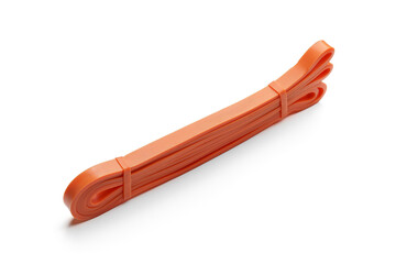 Fitness rubber band. Home exercise machine. Concept of sport and healthy active lifestyle. Set of colorful fitness rubber bands.