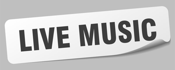 live music sticker. live music label