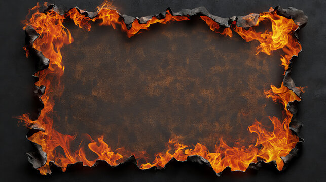 Rip burnt paper edge effect. Fire texture border. Ash on page for realistic frame. Old torn sheet line with flame isolated on transparent background. 3d smoldering damage uneven corner illustration